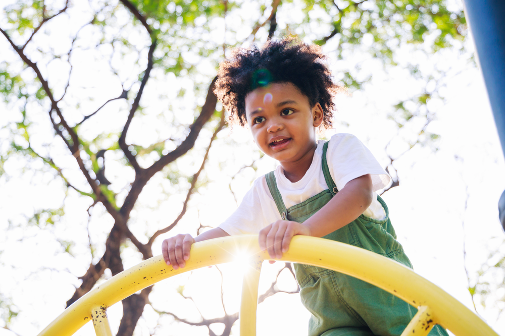 Kid Playing On A Play Ground
