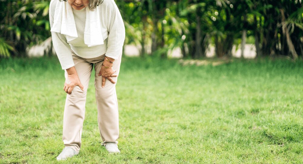 Elderly person with knee injury